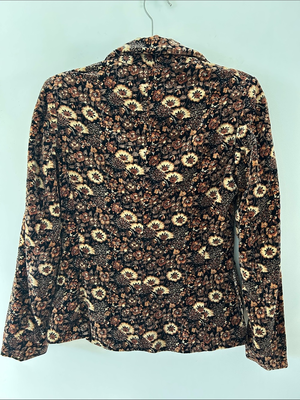 John Meyer Velvet Single-Button Blazer Tailored Fall Floral Bohemian Whimsigoth - Picture 6 of 14